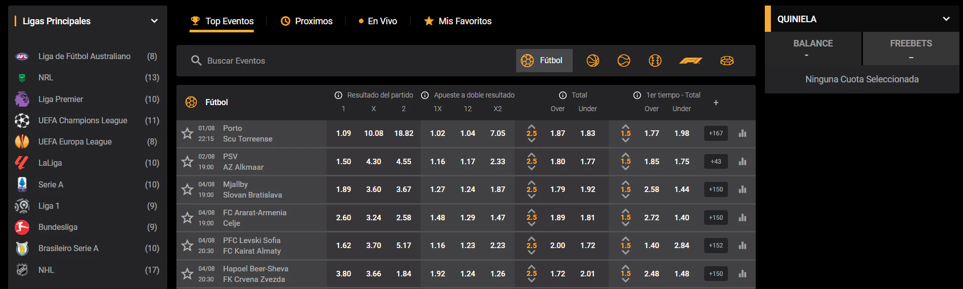 Apuestas en deportes, eSports y eventos deportivos en Goldenbet